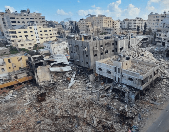 Destruction around the MSF clinic in Gaza City in June.