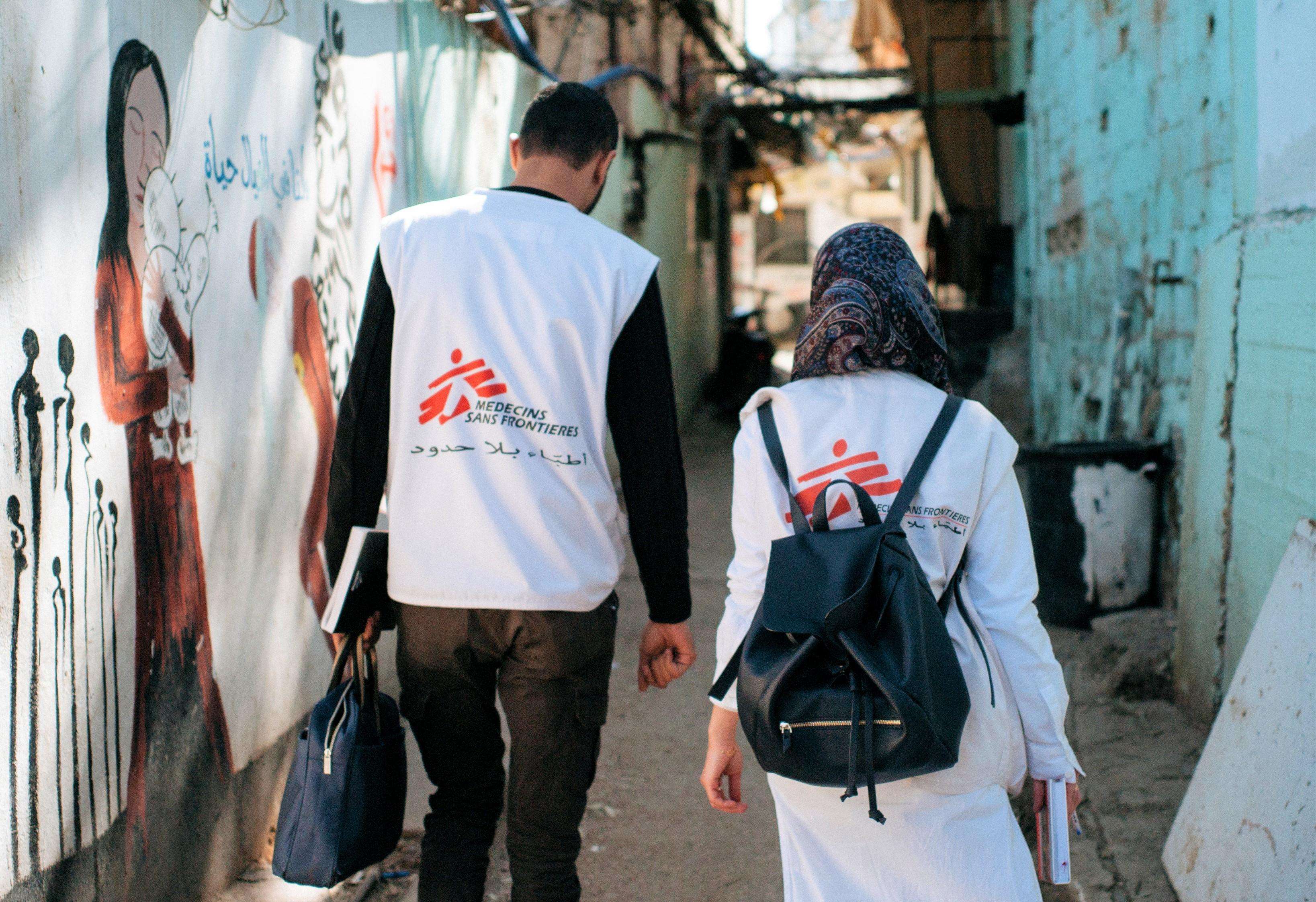 MSF field workers provides home-based care to around 170 elderly women and men with chronic diseases and mobility problems living inside the Burj el-Barajneh refugee camp.