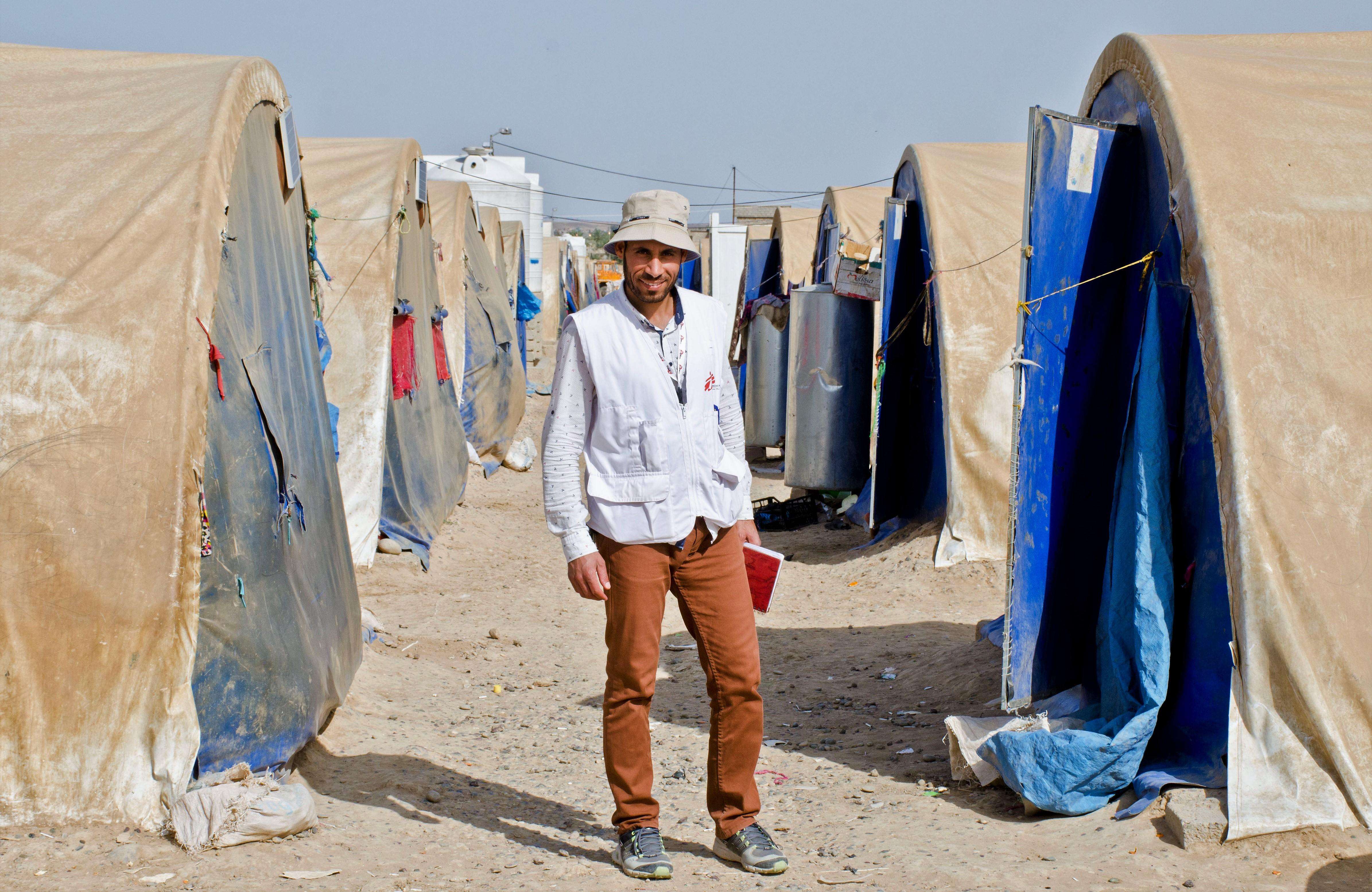 Ali, pictured, is head of community health workers for Doctors Without Borders/ Médecins Sans Frontières (MSF) in Qayyarah, northern Iraq. 