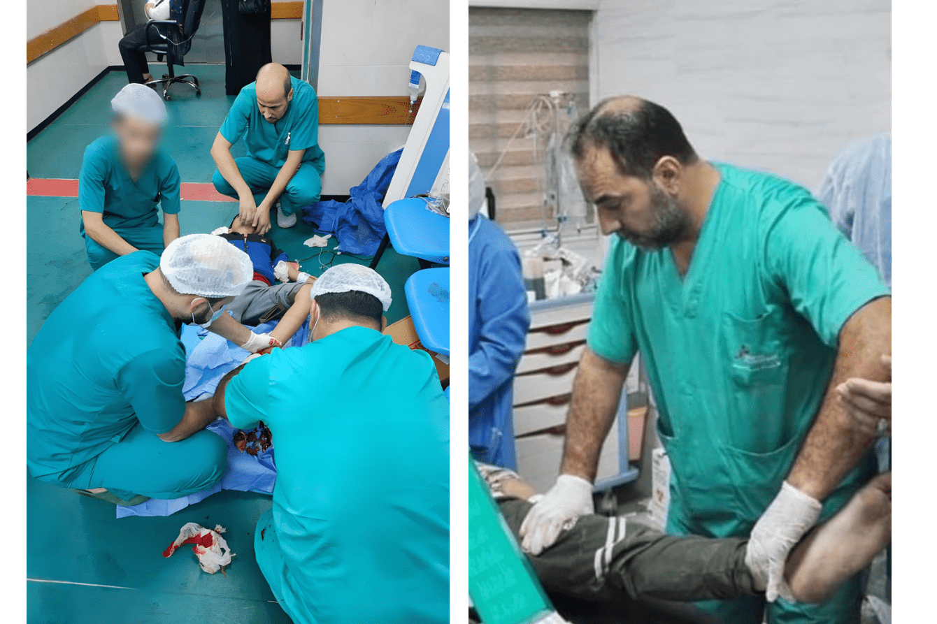 Dr. Mohammed Obeid, an MSF surgeon in Gaza, working at Al-Shifa Hospital while it is under attack.