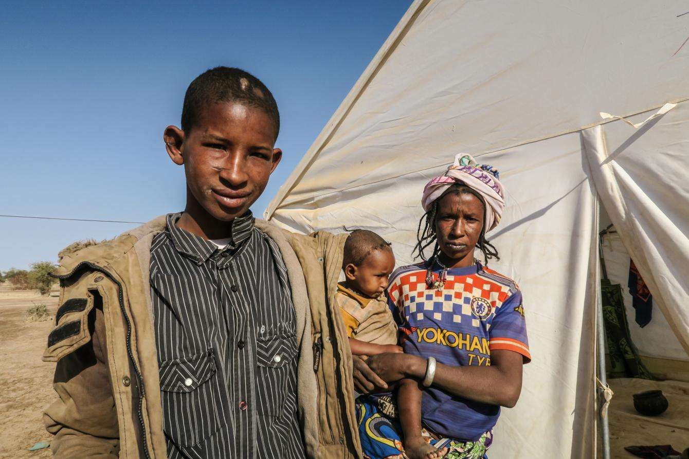 Dicko (left) was injured in an attack on his village in Burkina Faso.