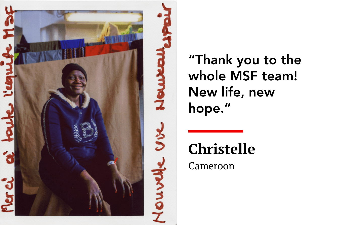 “Thank you to the whole MSF team! New life, new hope.” Christelle, Cameroon