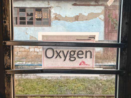 View through the window of MSF's medical evacuation train in Ukraine