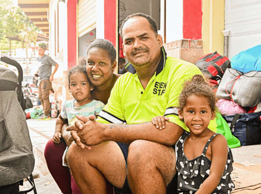 A family migrating through Guatemala.