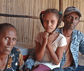 An Ethiopian refugee family in Sudan.