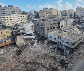 Destruction around the MSF clinic in Gaza City in June.