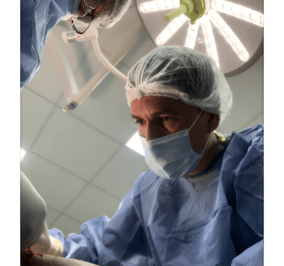 Dr. Aldo Rodriguez, an MSF surgeon, operates on a patient at Nasser Hospital in Gaza